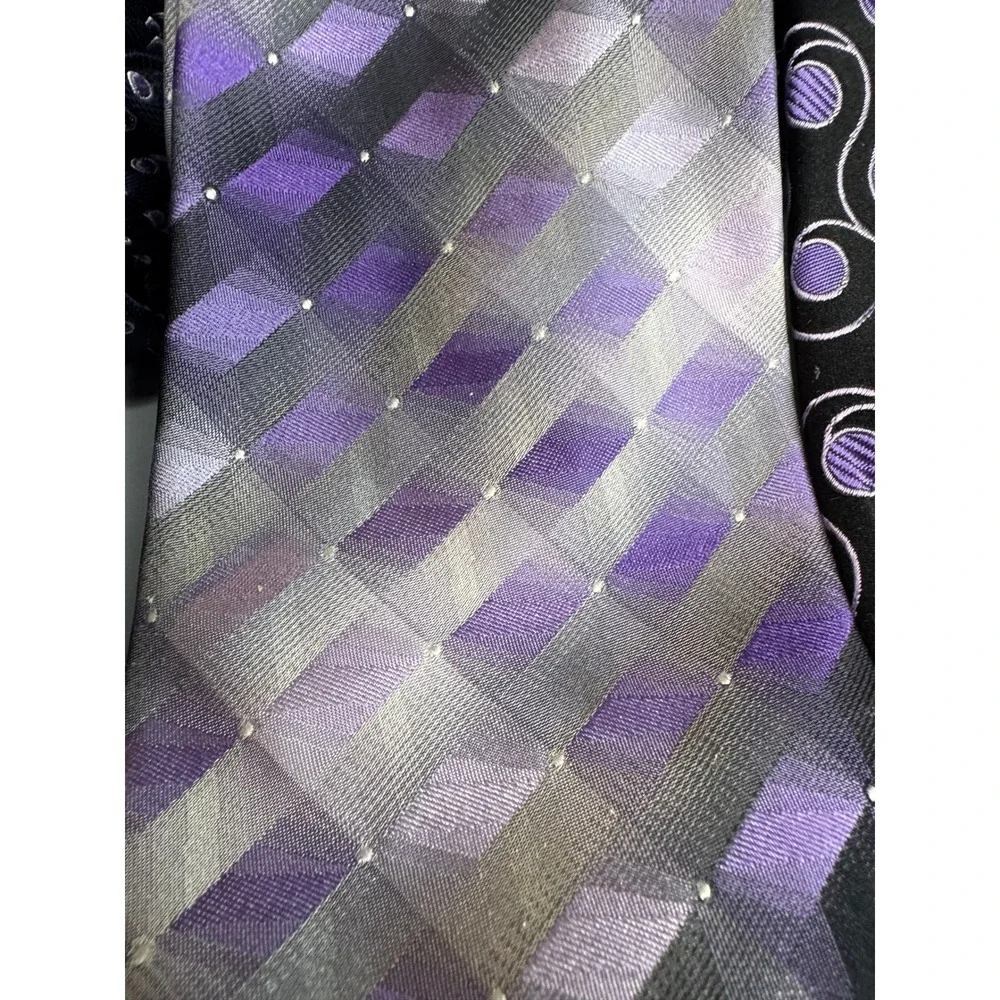 Designer Silk Tie Lot of 12 Blue Purple Green Stripes Polka Dot Mens Neckties‎